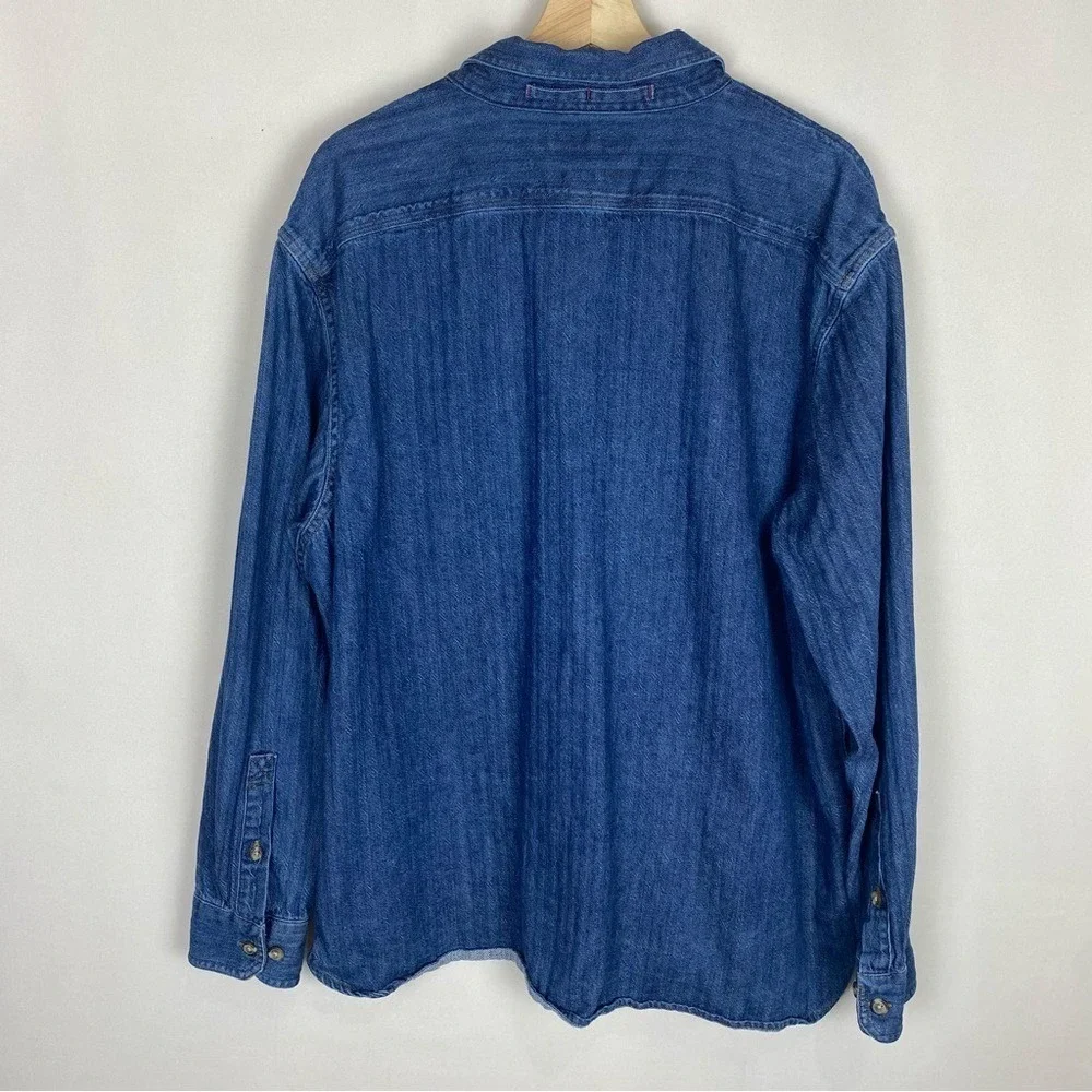 Banana Republic Men's Denim Striped Shirt Jacket Size X-Large‎